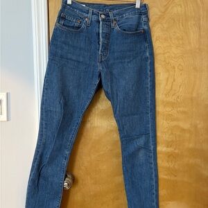 Levi's Premium 501 Women's Boyfriend Jeans in Blue Denim